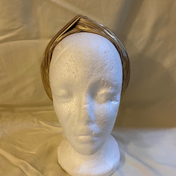 JCrew Gold Metallic Top Knot Headband NWOT - Picture 2 of 3